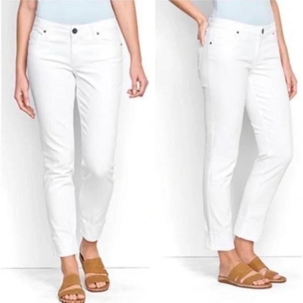 Kut from the Kloth white Catherine boyfriend rolled cuff jeans plus size 22 new!